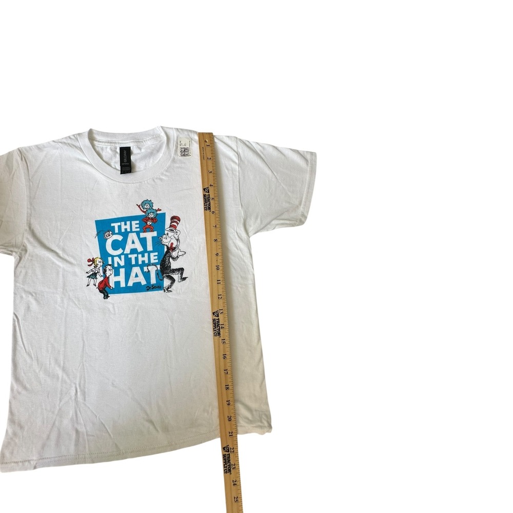 Gildan Dr. Seuss The Cat in the Hat Graphic Tee White‎ Kids Size 10